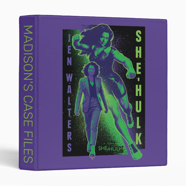 Jennifer Walters She-Hulk Dual Pose Graphic 3 Ring Binder (Front/Spine)