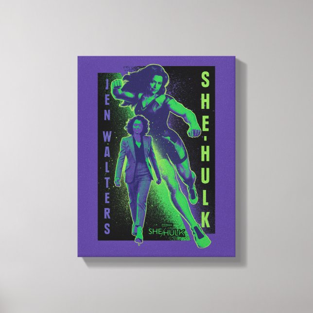 Jennifer Walters She-Hulk Dual Pose Graphic Canvas Print (Front)