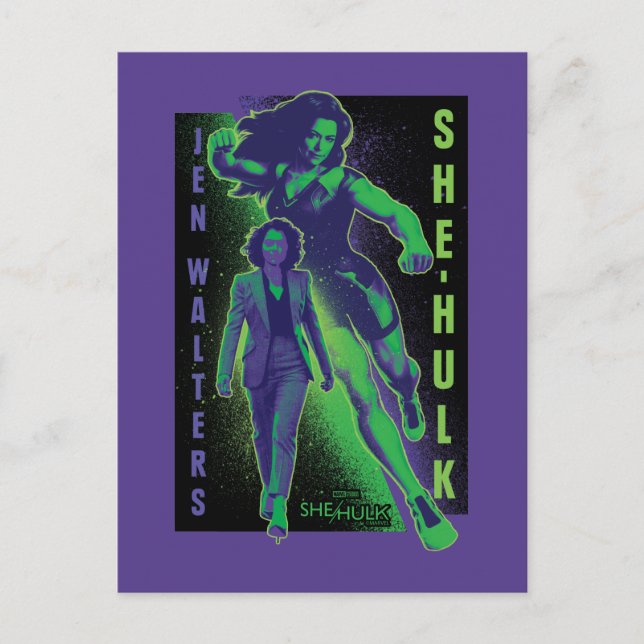 Jennifer Walters She-Hulk Dual Pose Graphic Postcard (Front)