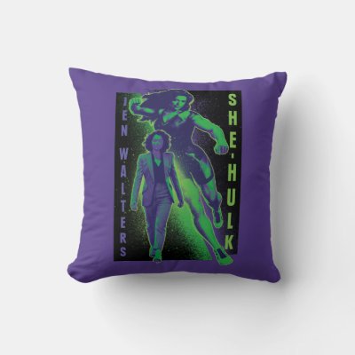Jennifer Walters She-Hulk Dual Pose Graphic Throw Pillow