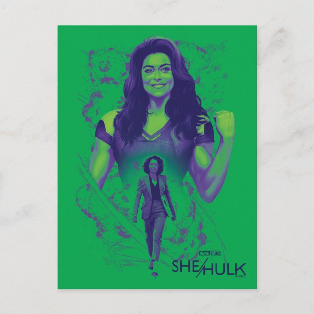 Jennifer Walters She-Hulk Explosive Graphic Postcard (Front)