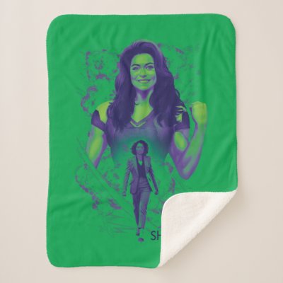 Jennifer Walters She-Hulk Explosive Graphic Sherpa Blanket