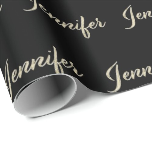 Jennifer white gold Handwriting Gift Paper