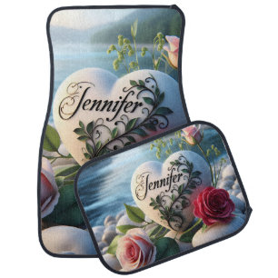 Jennifer's Heart by the River Car Floor Mat