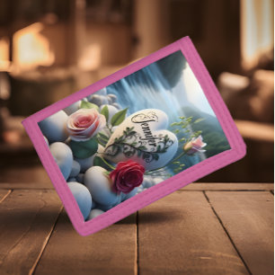 Jennifer's Heart by the River Trifold Wallet