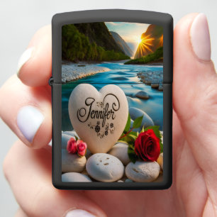 Jennifer's Heart By The River Zippo Lighter