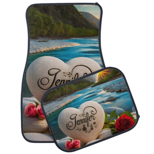 Jennifers River Sunset Car Floor Mat