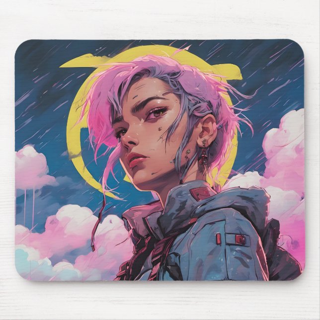 Jenny Cyberpunk Mouse Carpet Mouse Pad (Front)