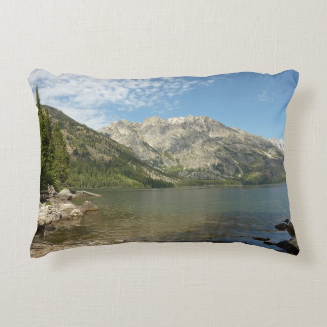 Jenny Lake at Grand Teton National Park Accent Pillow (Front)