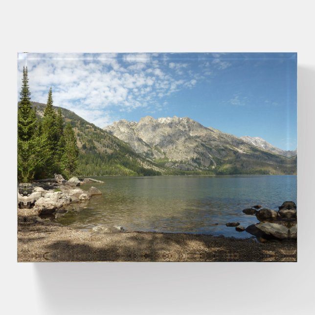 Jenny Lake at Grand Teton National Park Paperweight (Front)