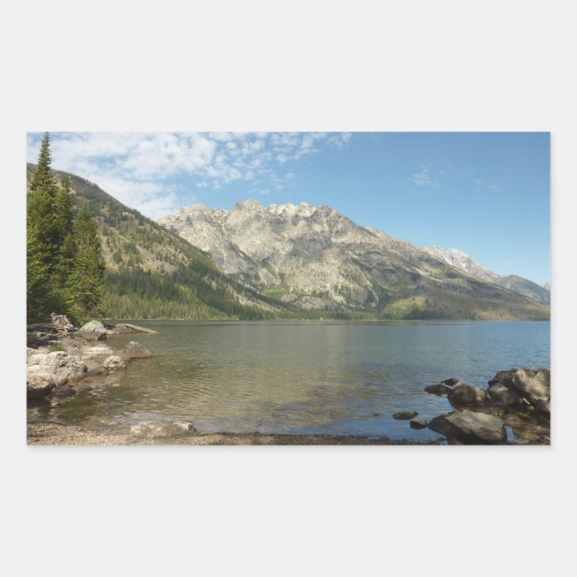 Jenny Lake at Grand Teton National Park Rectangular Sticker (Front)