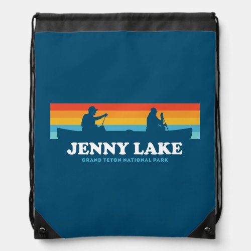 Jenny Lake Grand Teton National Park Canoe Drawstring Bag