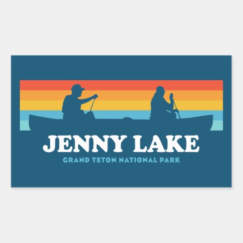 Jenny Lake Grand Teton National Park Canoe Rectangular Sticker