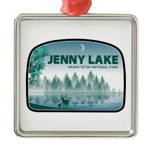 Jenny Lake Grand Teton National Park Deer Metal Ornament