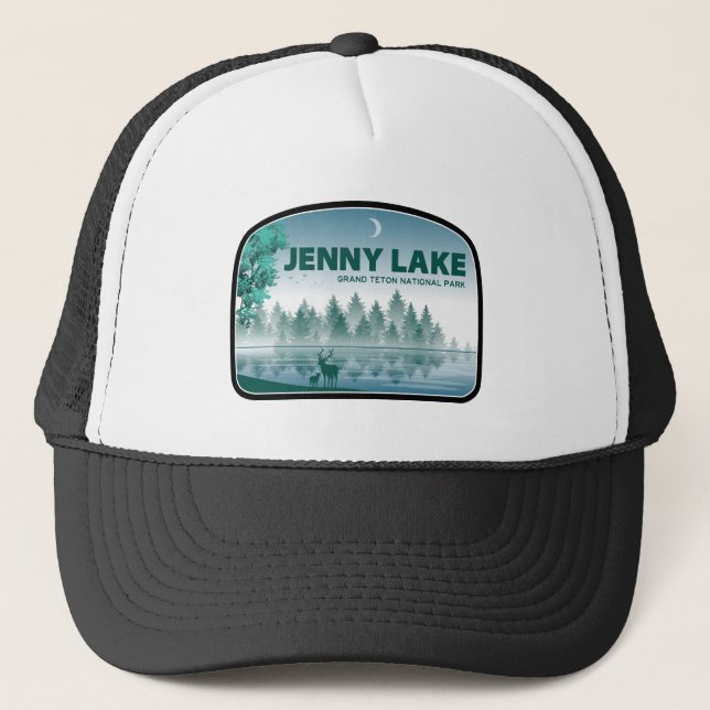 Jenny Lake Grand Teton National Park Deer Trucker Hat (Front)