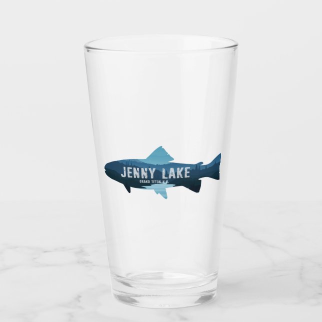 Jenny Lake Grand Teton National Park Fish Glass (Front)