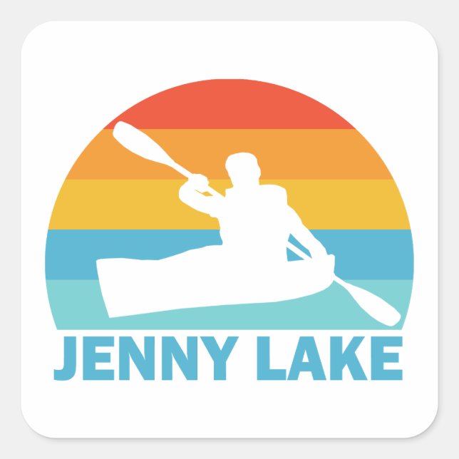 Jenny Lake Grand Teton National Park Kayak Square Sticker (Front)