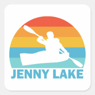 Jenny Lake Grand Teton National Park Kayak Square Sticker