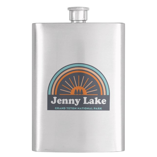 Jenny Lake Grand Teton National Park Rainbow Flask (Front)