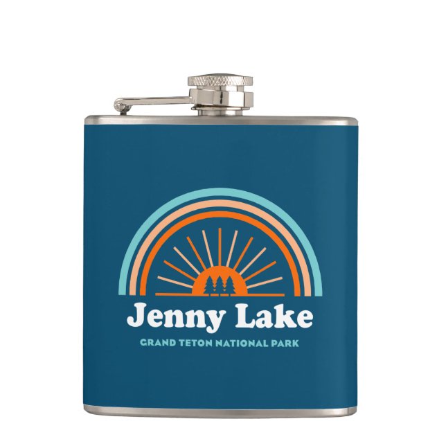 Jenny Lake Grand Teton National Park Rainbow Flask (Front)