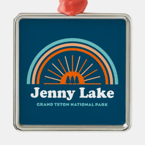 Jenny Lake Grand Teton National Park Rainbow Metal Ornament