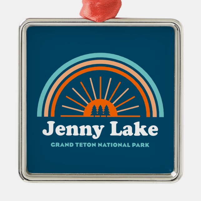 Jenny Lake Grand Teton National Park Rainbow Metal Ornament (Front)