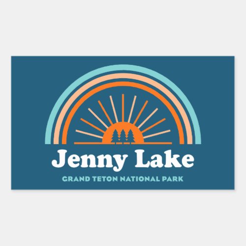 Jenny Lake Grand Teton National Park Rainbow Rectangular Sticker