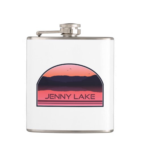 Jenny Lake Grand Teton National Park Red Sunrise Flask