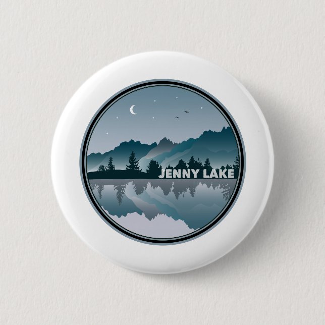 Jenny Lake Grand Teton National Park Reflection Button (Front)