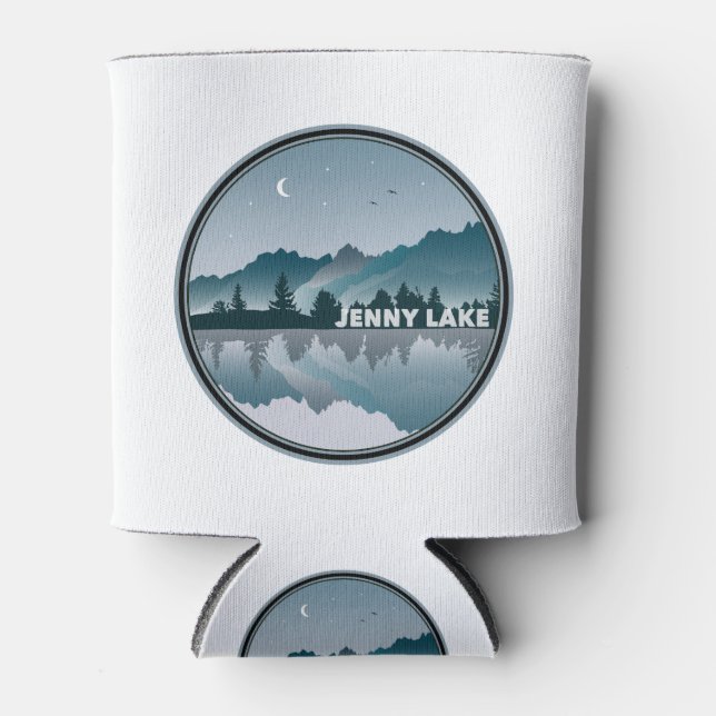 Jenny Lake Grand Teton National Park Reflection Can Cooler (Front)