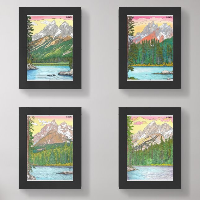 "Jenny Lake Serenity" Wall Art Sets (Front)