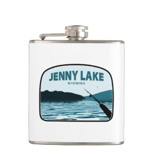 Jenny Lake Wyoming Fishing Rod Flask