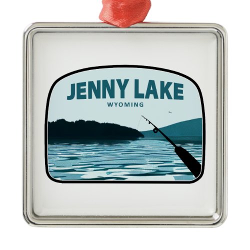 Jenny Lake Wyoming Fishing Rod Metal Ornament