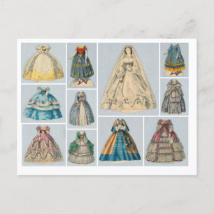Jenny Lind Paper Doll Dresses Postcard