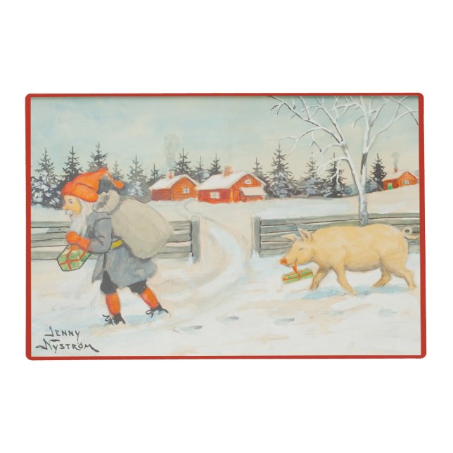 Jenny Nystrom - Christmas old Swedish illustration Placemat (Front)