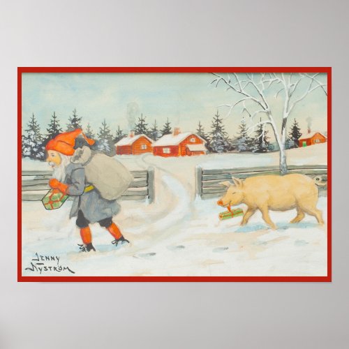 Jenny Nystrom _ Christmas old Swedish illustration Poster