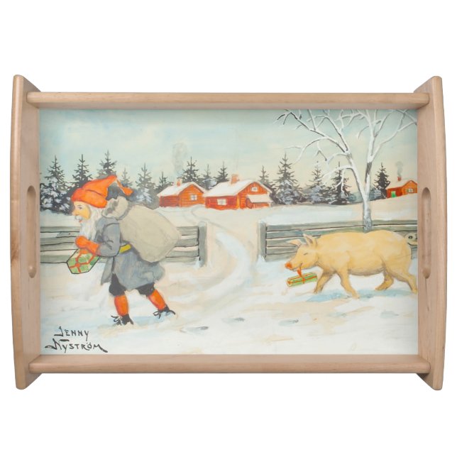 Jenny Nystrom - Christmas old Swedish illustration Serving Tray (Front)