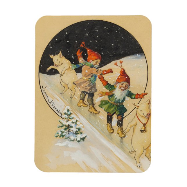 Jenny Nystrom - Old Scandinavian - Christmas Magnet (Vertical)
