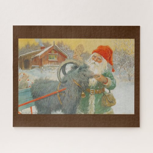 Jenny Nystrom Santa and the Sled Goat _ Christmas Jigsaw Puzzle