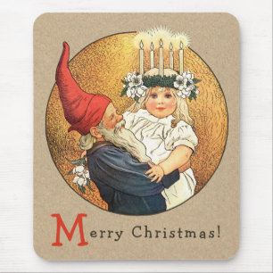 Jenny Nyström Sweet little Lucia girl Christmas Mouse Pad