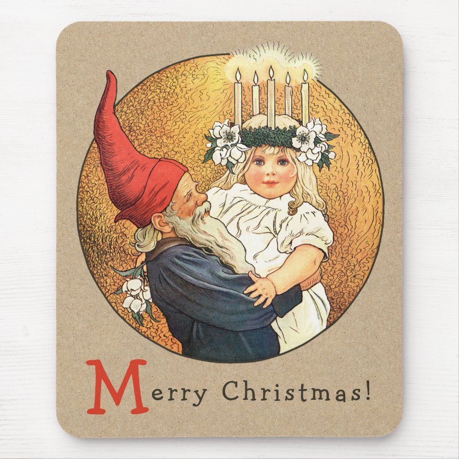 Jenny Nystr&#246;m Sweet little Lucia girl Christmas Mouse Pad