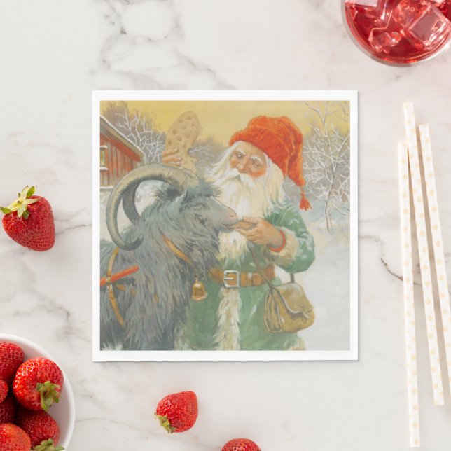 Jenny Nystrom - The Sled Goat - Christmas Napkins (Insitu)