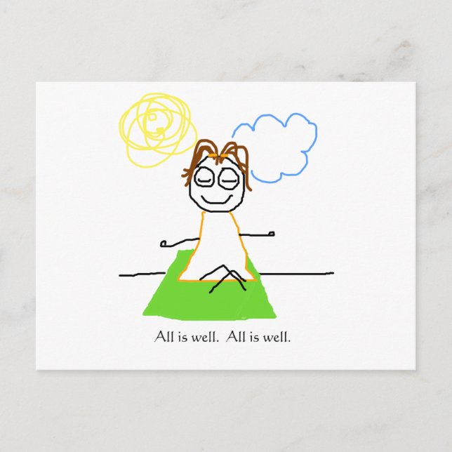 jenny quips:  all is well postcard (Front)