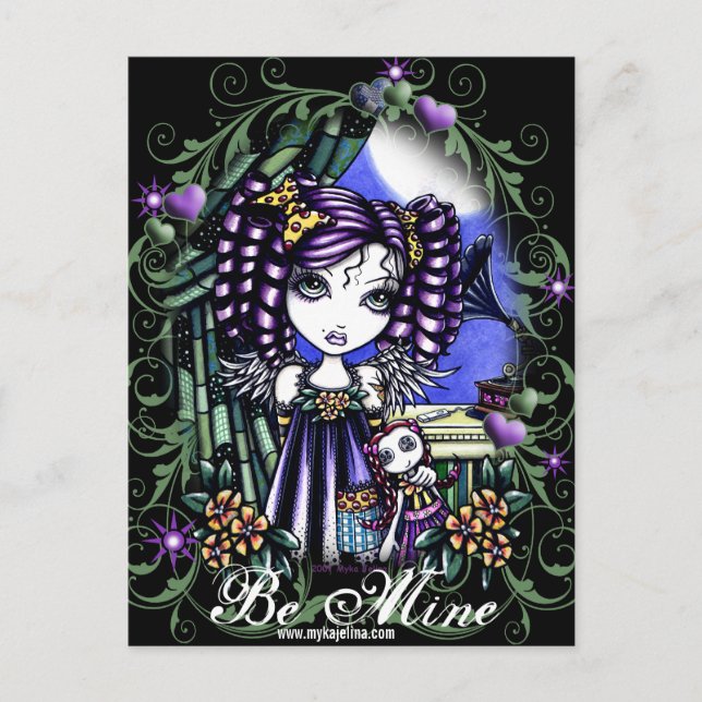 "Jenny" Rag Doll Valentine's Day Angel Postcard (Front)