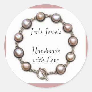Jen's Jewels Handmade with Love Classic Round Sticker