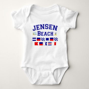 Jensen Beach  Fl - Nautical Flag Spelling Baby Bodysuit by worldshop at Zazzle
