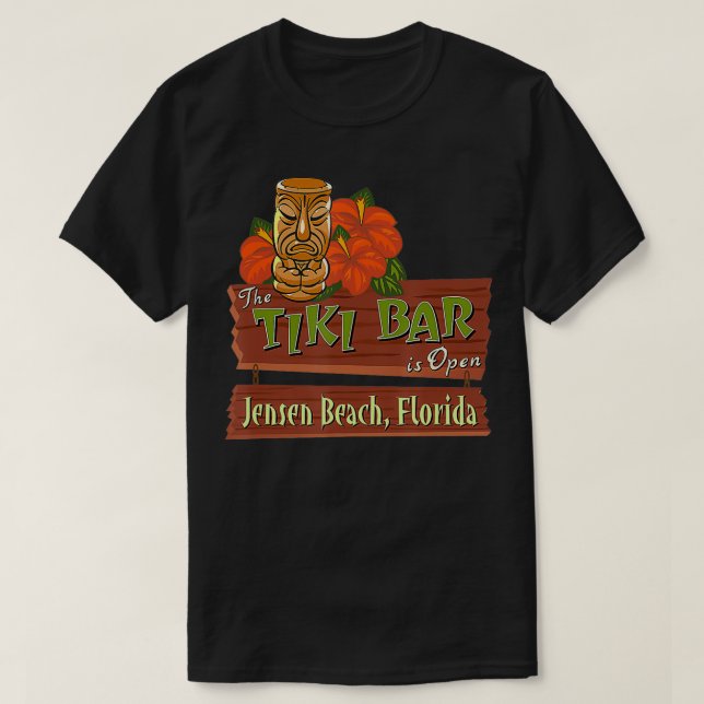 Jensen Beach Florida Tiki Bar  T-Shirt (Design Front)