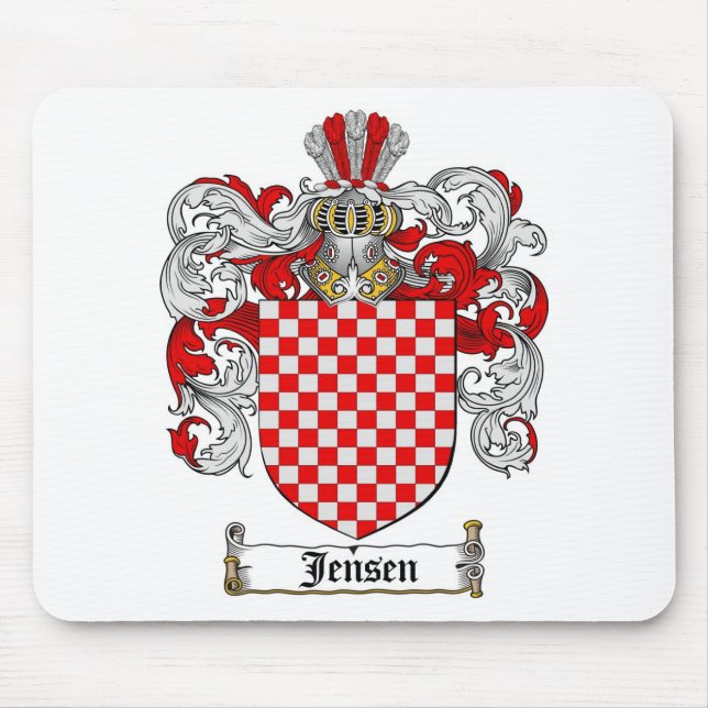 JENSEN FAMILY CREST -  JENSEN COAT OF ARMS MOUSE PAD (Front)