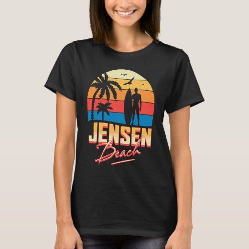 Jensen Florida Beach Surfing Surfer Ocean Summer T_Shirt