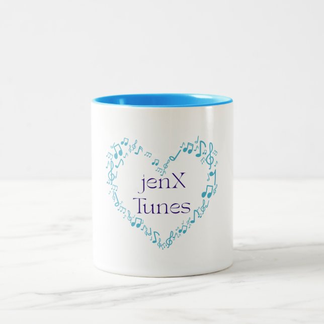 jenX Tunes Two-Tone Coffee Mug (Center)